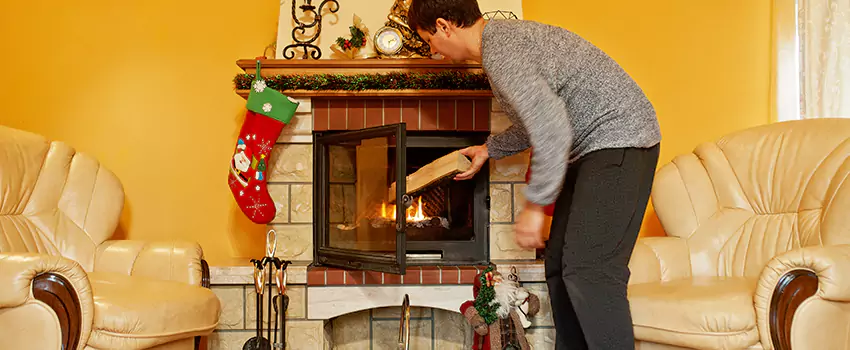 Rusted Metal Fireplace Restoration in Bay City, Michigan